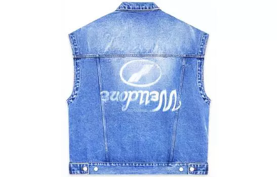 WE11DONE Майка унисекс FW22 синяя