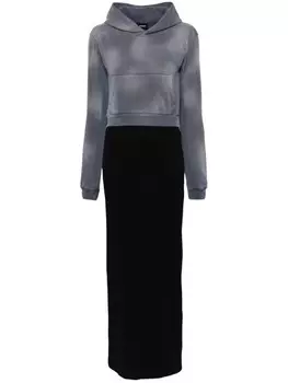 We11done многослойное платье-худи, серый