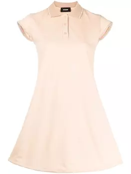 We11done платье с контрастной отделкой, коричневый