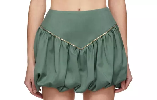 WE11DONE Повседневная короткая юбка женская зеленая