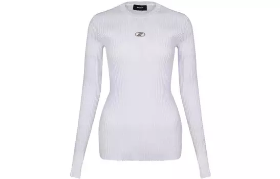 WE11DONE Ребристый топ с вышитым логотипом, белый