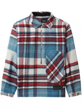 We11done шерстяная рубашка в клетку, синий