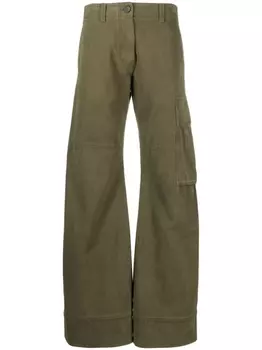 We11done широкие брюки карго, зеленый