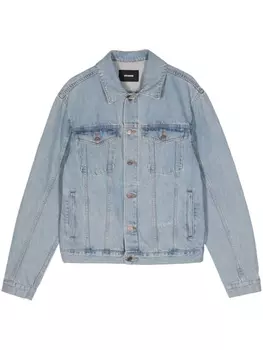 We11done single-breasted denim jacket, синий