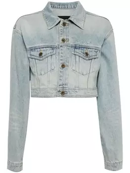 We11done стираная джинсовая куртка, синий
