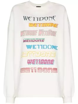 We11done толстовка с круглым вырезом и логотипом, белый