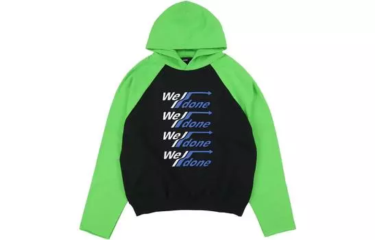 WE11DONE Толстовка унисекс черно-зеленая