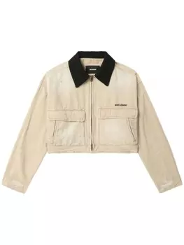 We11done укороченная джинсовая куртка Oxford, нейтральный цвет