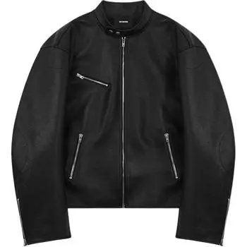 WE11DONE Женская кожаная куртка FW24, черная