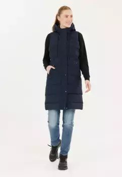 WEATHER REPORT жилет стеганый "Шеф", удлиненного кроя, синий