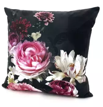 Weckbrodt декоративная подушка "Пионы", чехол без наполнителя, имитация бархата, велюр, принт 48х48 см, цвет multi + geblmt