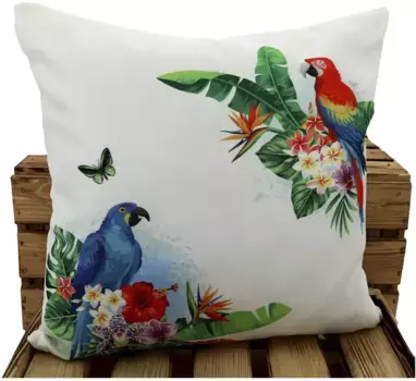 Weckbrodt декоративная подушка "Попугай", чехол с наполнителем, садовая 45х45 см, цвет multi + bedruckt