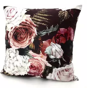 Weckbrodt декоративная подушка "Розы", имитация бархата, велюр, принт 48х48 см, цвет multi + geblmt