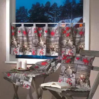 Weckbrodt настольная дорожка "Мерцающие свечи", лен, принт, свечи, рождественские, непрозрачный 40х90 см, цвет bunt