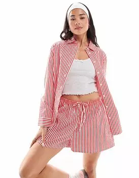 Wednesday's Girl - полосатая свободная блузка красного цвета, комплект