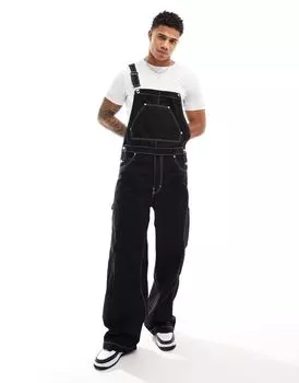 Weekday – Astro – Черный комбинезон оверсайз