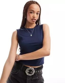 Weekday – Inez – Приталенный топ без рукавов темно-синего цвета