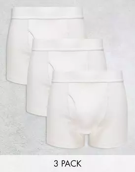Weekday - Jonny - Комплект из 3 белых облегающих боксеров