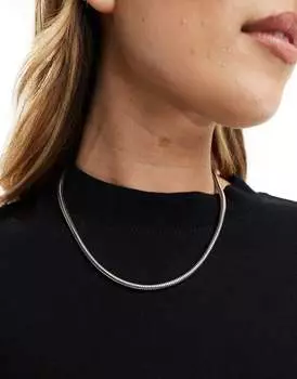 Weekday - колье-цепочка в виде змеи серебристого цвета