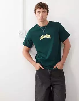 Weekday Отличная свободная футболка с графическим принтом зеленого цвета