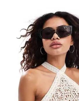 Weekday – Skye – Толстые прямоугольные зеленые солнцезащитные очки