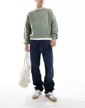 Weekday – Space – Синие джинсы прямого кроя свободного кроя с обесцвечиванием