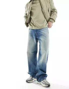 Weekday - Sphere - Синие мешковатые джинсы с заниженной талией