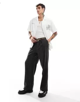 Weekday – Uno – Брюки строгого кроя в коричнево-серую клетку