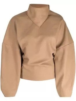 Weinsanto шерстяная блузка со съемным воротником, коричневый