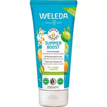 WELEDA Bio Summer Boost Гель для душа Мыло для душа с веганским ароматом для женщин и мужчин с ароматом апельсина, лайма и кардамона Натуральное очищающее средство для лица и тела