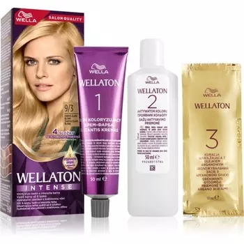 Wella Интенсивная стойкая краска для волос Wellaton с аргановым маслом 9/3 золотисто-русый - 1 шт.