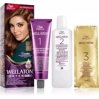 Wella Интенсивная стойкая краска для волос Wellaton с аргановым маслом 6/7 Магнитный шоколад - 1 шт.