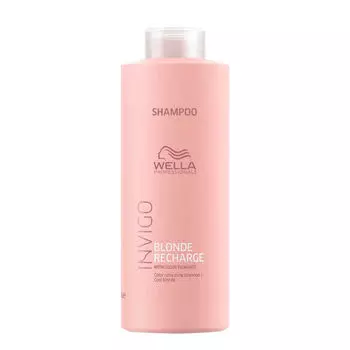 Wella Professionals Invigo Blonde Recharge освежающий шампунь для волос с цветными пигментами для холодных светлых волос, 1000 мл