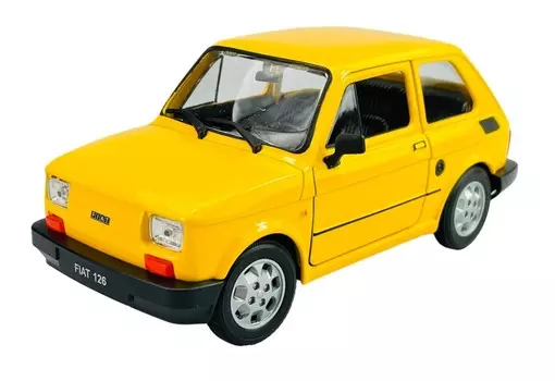 Welly Fiat 126P желтый 1:21 новая металлическая модель автомобиля
