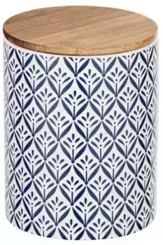 WENKO Банка для хранения "Lorca", (1 шт.), керамическая банка со средиземноморским орнаментом синего и белого цвета В/9,5х14 см, синий