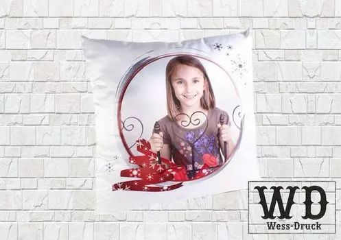 Wessdruck Подушка для фото атлас 40х40см с наполнителем