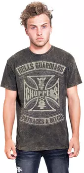 Футболка West Coast Choppers Hells Guardians Vintage, коричневая