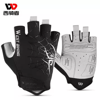 West Rider Велосипедные перчатки West Rider с половиной пальцев из ледяного шелка, весенне-летние дышащие амортизирующие перчатки для мужчин и женщин WestBiking