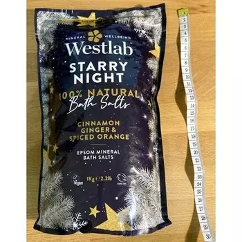 Westlab Минеральная соль для ванн Starry Night Epsom с корицей, имбирем и пряным апельсином 2,2 фунта