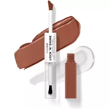 Wet 'n' Wild Megalast Lock n' Shine Двусторонняя краска для губ и прозрачный блеск с витамином Е и формулой, обогащенной маслом жожоба, оттенок Lotus Petal
