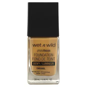 wet n wild, PhotoFocus Foundation, Dewy, карамель, 28 мл (0,95 жидк. унц.)