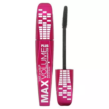 Wet n Wild, Водостойкая тушь для ресниц Max Volume Plus, оттенок Amp'd Black, 8 мл