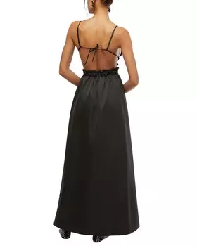 WeWoreWhat Платье макси с рюшами и нагрудником, черный