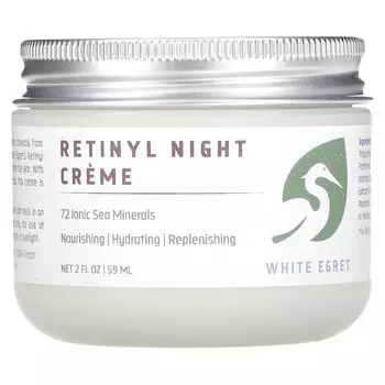 White Egret Personal Care, Ночной крем с ретинолом, 2 жидких унции (59 мл)