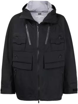White Mountaineering куртка на молнии с капюшоном, черный