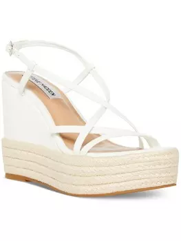 Whitlee Женские нарядные босоножки на танкетке из искусственной кожи Steve Madden, белый