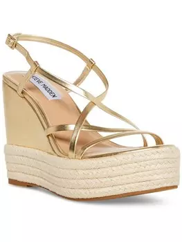 Whitlee Женские нарядные босоножки на танкетке из искусственной кожи Steve Madden, золото