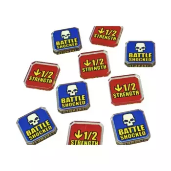 WHv10 — двусторонний набор силы ниже половины/боевого шока, Warhammer 40k Accessories (Litko Aerosystems)