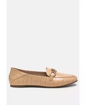 Wibele лоферы с фактурной металлической отделкой под крокодила London Rag, бежевый