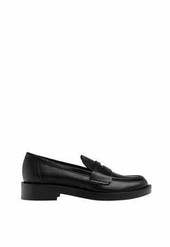 WIDE FIT Stradivarius, Пенни-лоферы Stradivarius, Слипоны Stradivarius, черный